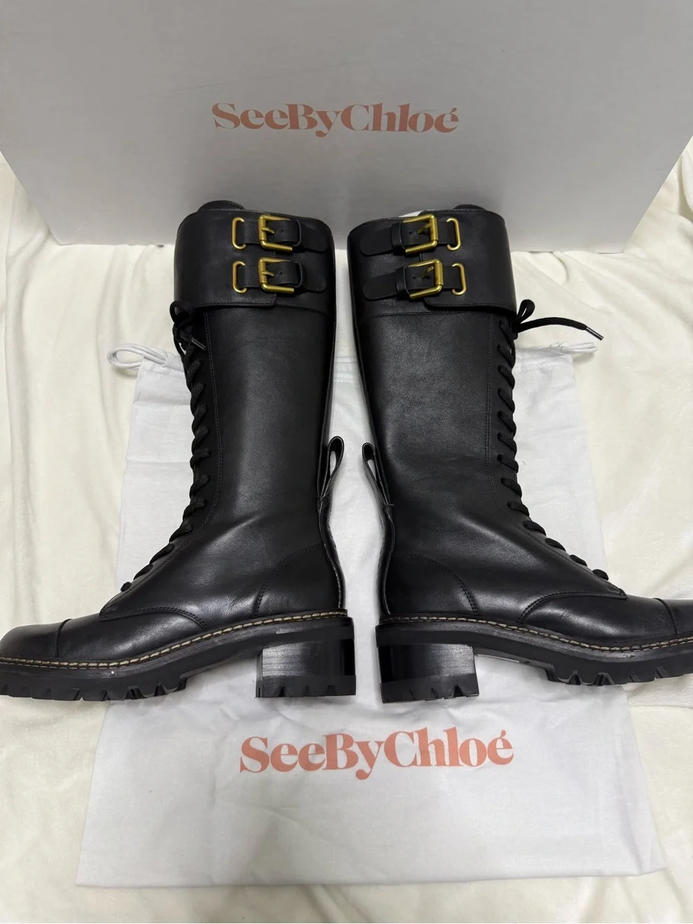 Chloe NEW in Box Mallory Combat Over-The-Knee Boot